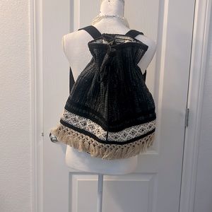 Elektras Workshop Handmade in Greece Leather Woven Boho Backpack